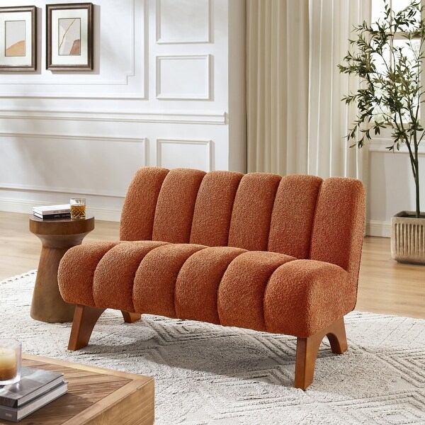 Art Leon Wood and Fabric Loveseat Sofa On Sale Bed Bath Beyond 41697407