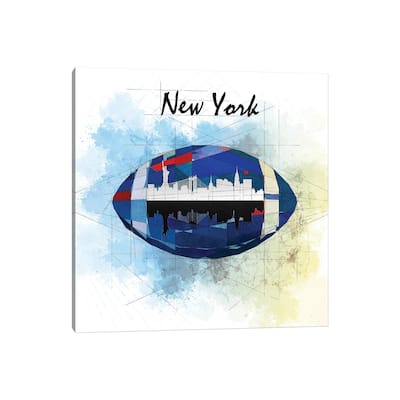 iCanvas "Football New York Giants" by Katia Skye Canvas Print