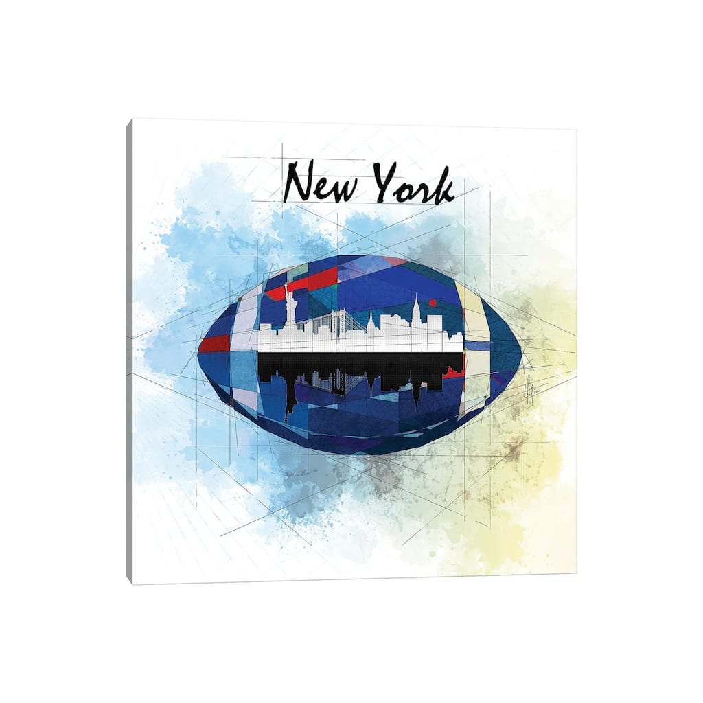 iCanvas "Football New York Giants" by Katia Skye Canvas Print