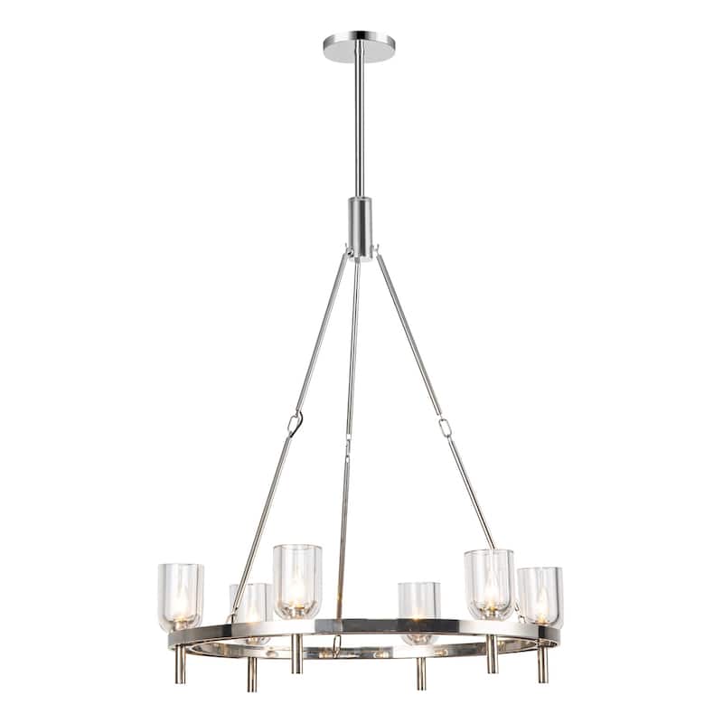 Alora Lighting CH338632 Lucian 6 Light 32" Wide Ring Chandelier - Polished Nickel / Clear Crystal