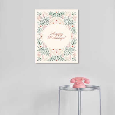 Wynwood Studio Canvas Holiday and Seasonal Happy Holidays Decor Glitter Red Glam Wall Art Canvas Print