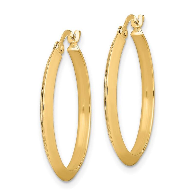 Curata 14k Yellow Gold Polished 26x2.25mm Classic Hoop Earrings