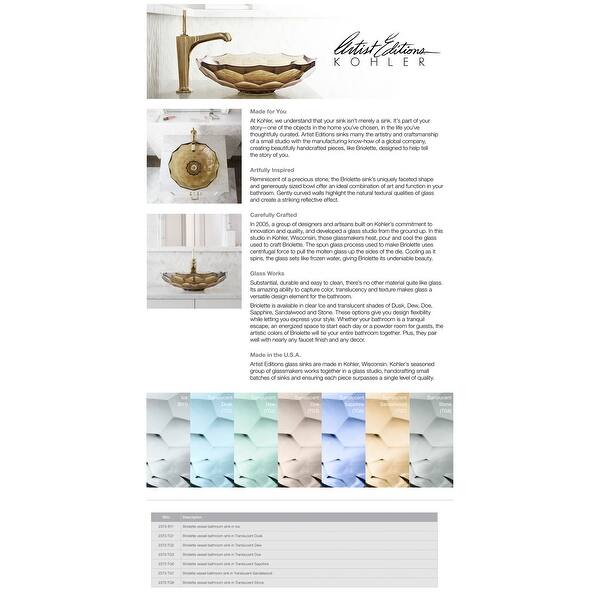 Kohler K 2373 Artist Editions Briolette Glass 4 3 4 X 17 1 2 Vessel Overstock