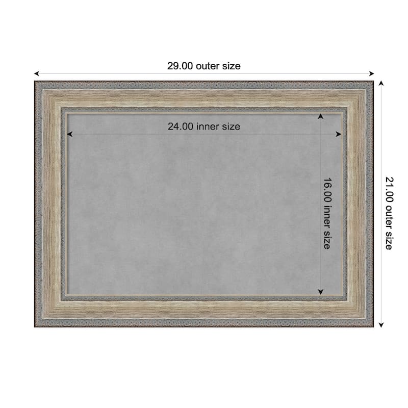 Amanti Art Fleur Champagne Silver Framed Magnetic Board - Board Size 24x16