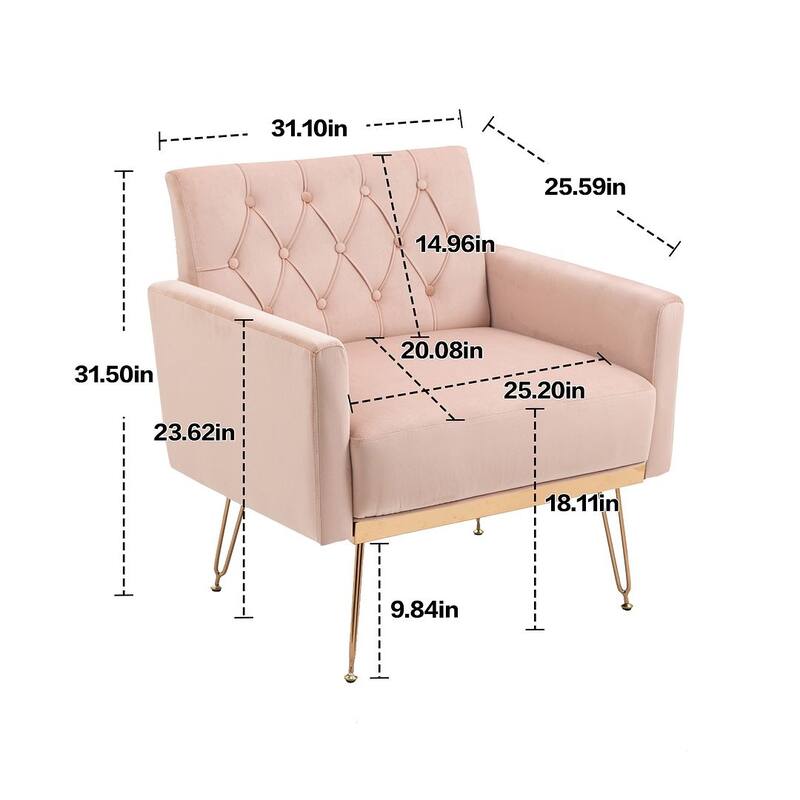 Modern Upholstered Velvet Accent Chair