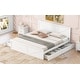 preview thumbnail 4 of 11, King Platform Bed with 4 Drawers, Headboard & Support Legs, White