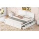 preview thumbnail 4 of 22, King Size Wooden Platform Kids Bed with 4-Storage Drawers, Support Legs, Headboard and Durable Pine, Easy to Assemble, White