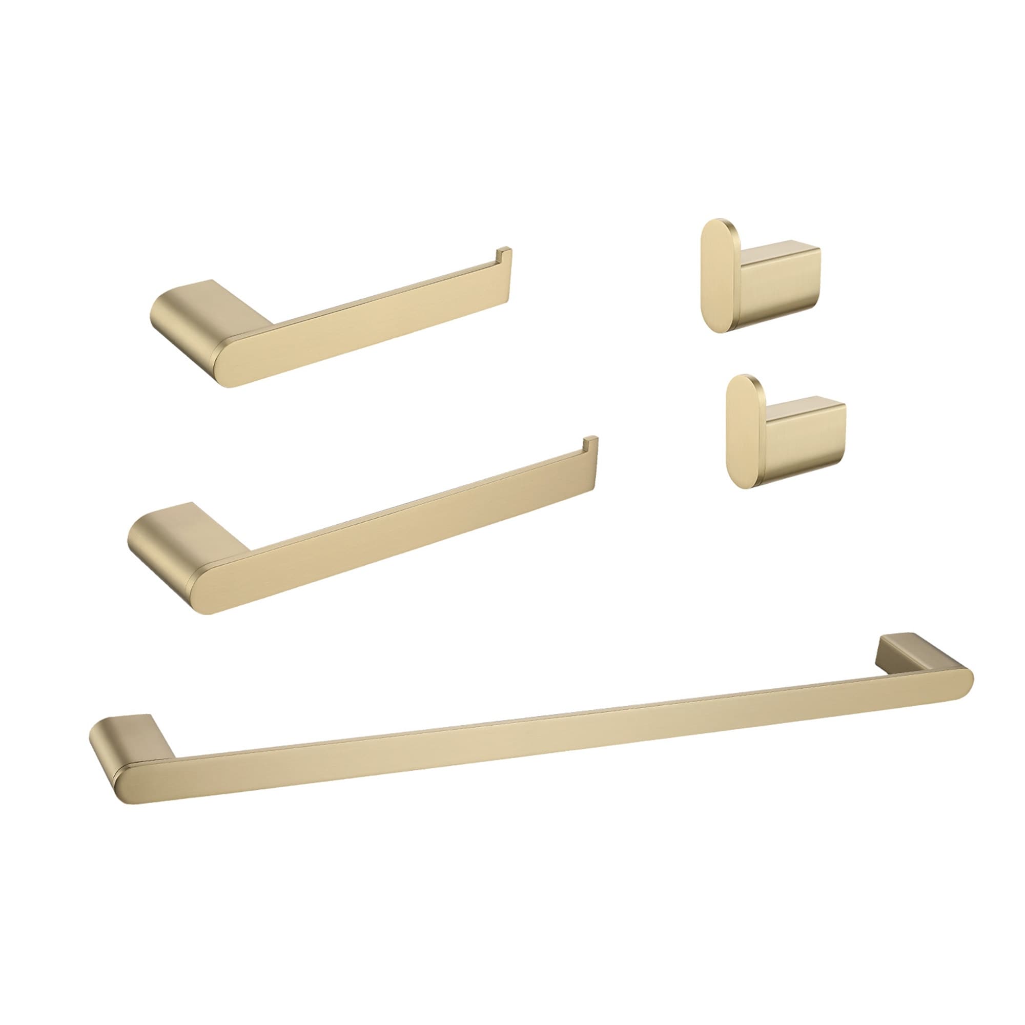 5 Piece Bathroom Hardware Set Brushed Gold Bathroom Accessories Set Wall Mount Stainless Steel Towel Holder Bar Set