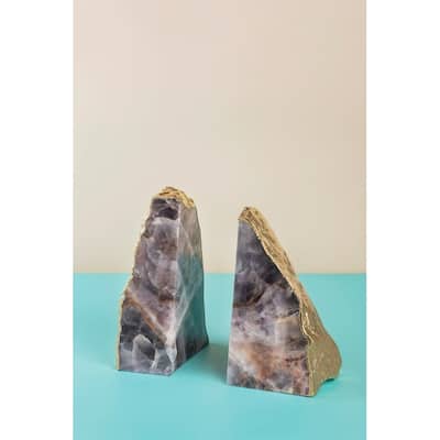 Dazzle Amethyst Bookends - Set of 2 - Purple