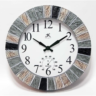 13" In/Outdoor Faux Slate Clock - 13 x 2 x 13