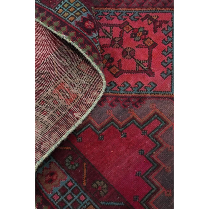 Hand Knotted Oriental 100% Wool Carpet Traditional Tribal Pink Ardebil Runner Rug - 9' 11'' X 3' 6''