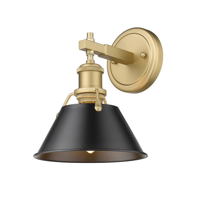 Orwell 1-Light Bath Vanity in Brushed Champagne Bronze with Matte Black - Gold