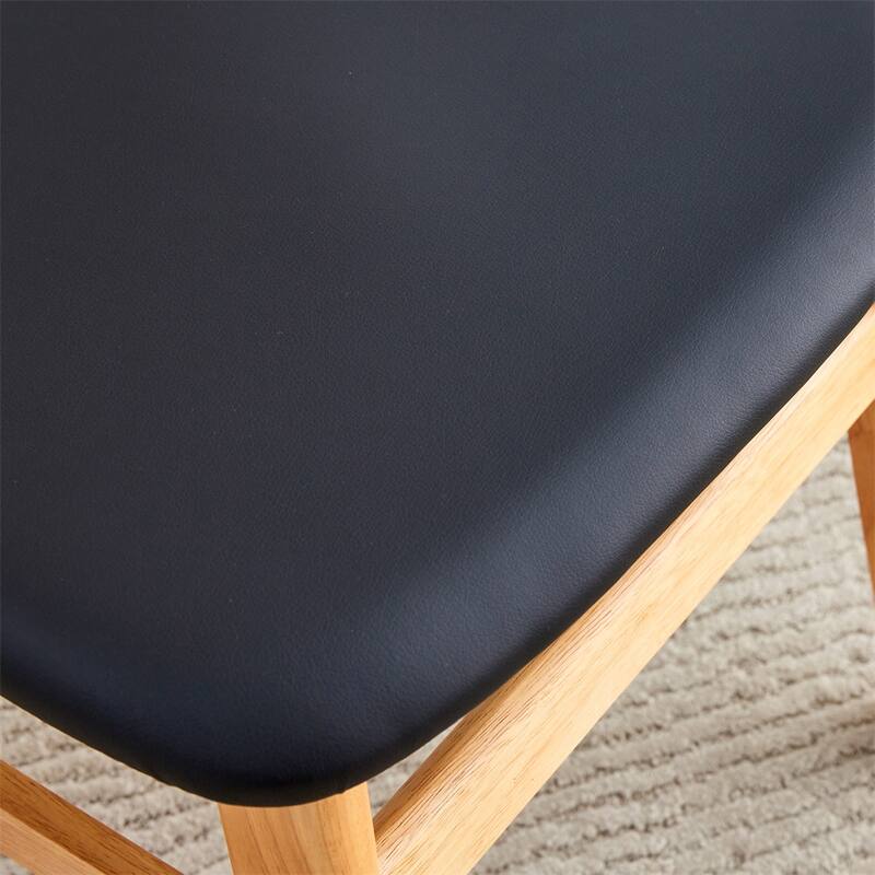 The Stylish And Durable Solid Wood Dining Chair,PU Cushion,Set of 4