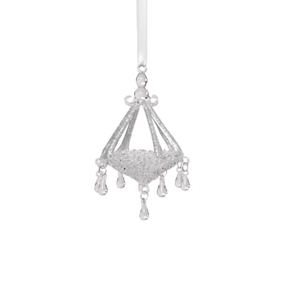 Chandelier Glass Holiday Hanging Ornaments, Set of 6