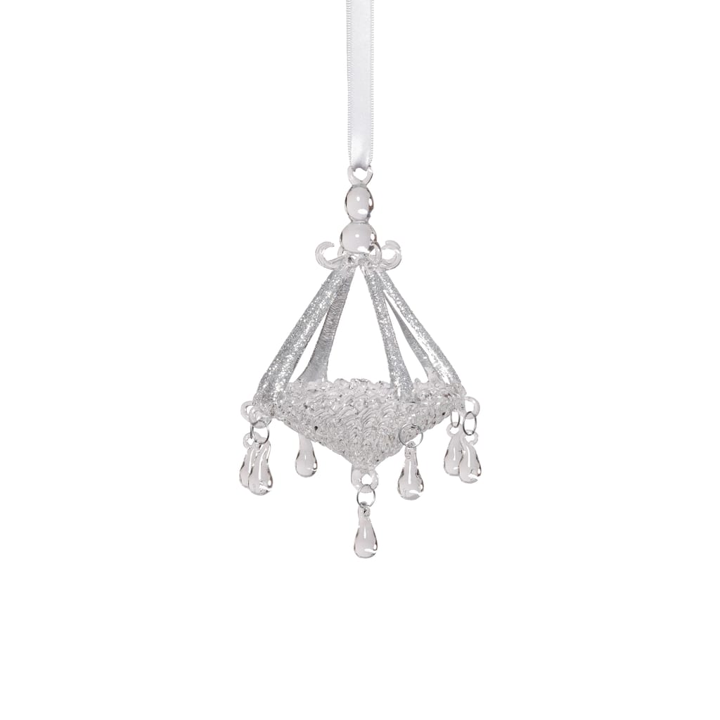 Chandelier Glass Holiday Hanging Ornaments, Set of 6