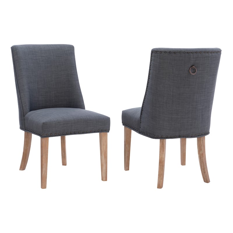 Linon Allard Modern Dining Chairs with Natural Legs (Set of 2)