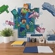 preview thumbnail 2 of 4, Blue & Pink & Green Minecraft Peel and Stick Giant Wall Decal by RoomMates