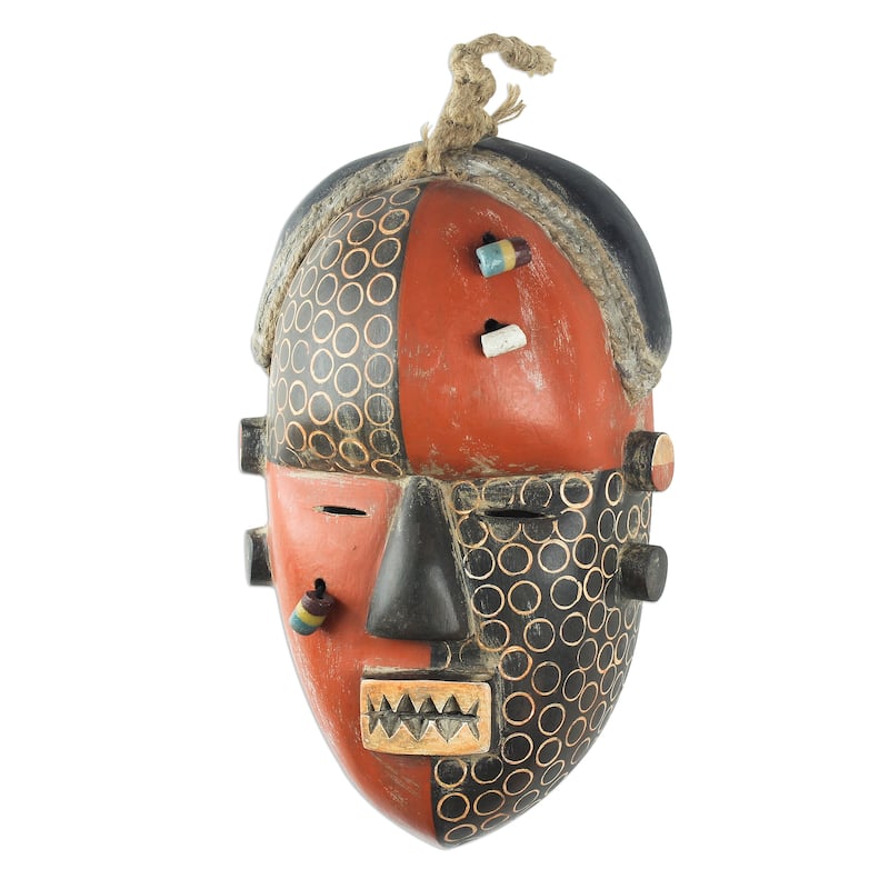 Novica Handmade Yaka Initiation African Wood Mask
