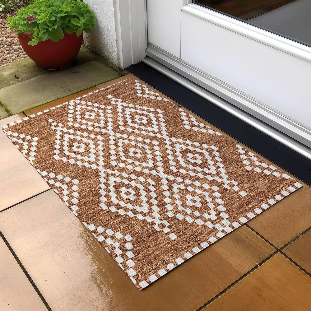 Machine Washable Indoor/ Outdoor Chantille Boho Moroccan Rug