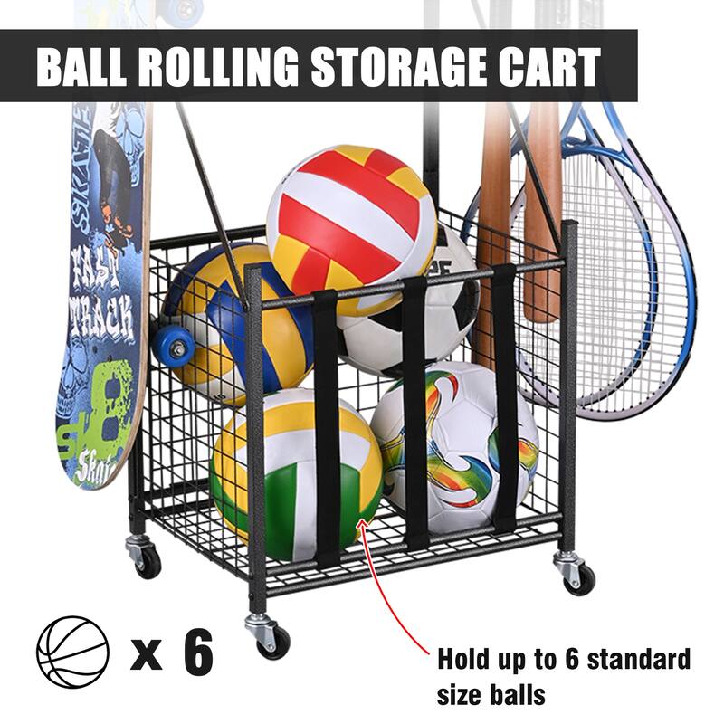 4 Tier Garage Storage Organizer for Sporting Goods Balls