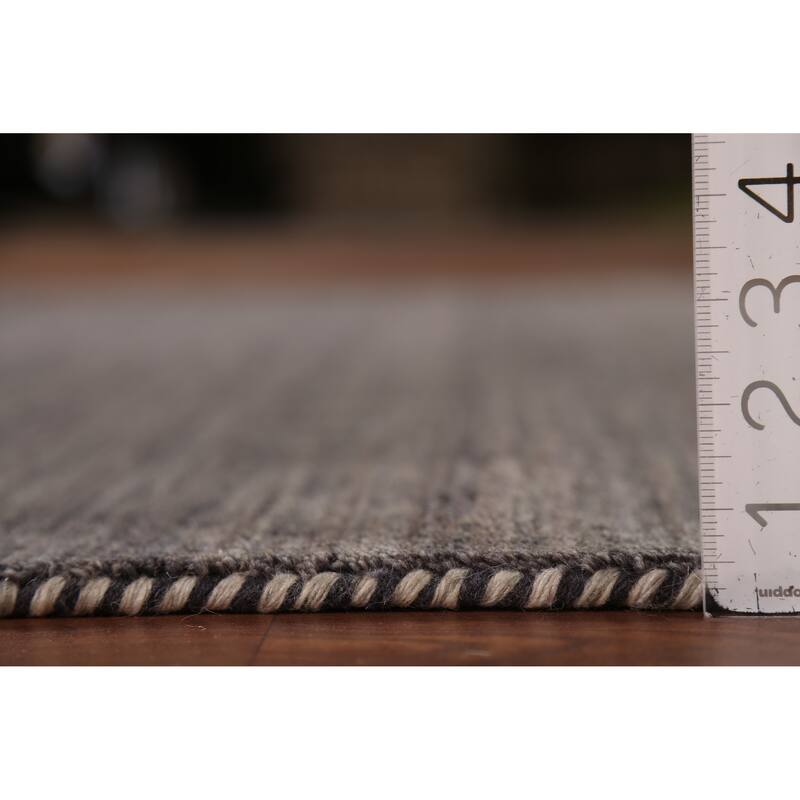 Charcoal Gabbeh Indian Area Rug Handmade Wool Carpet - 4'11"x 7'10"
