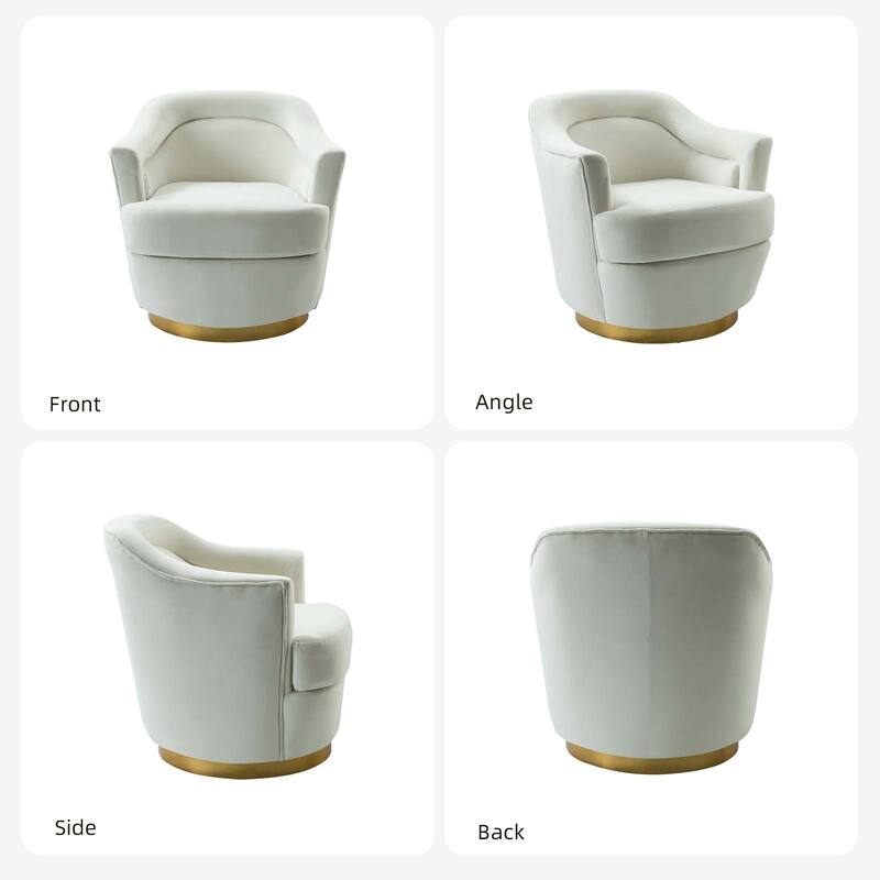 Kanstantin Modern Upholstered Swivel Barrel Chair with Golden Base Set Of 2 by HULALA HOME