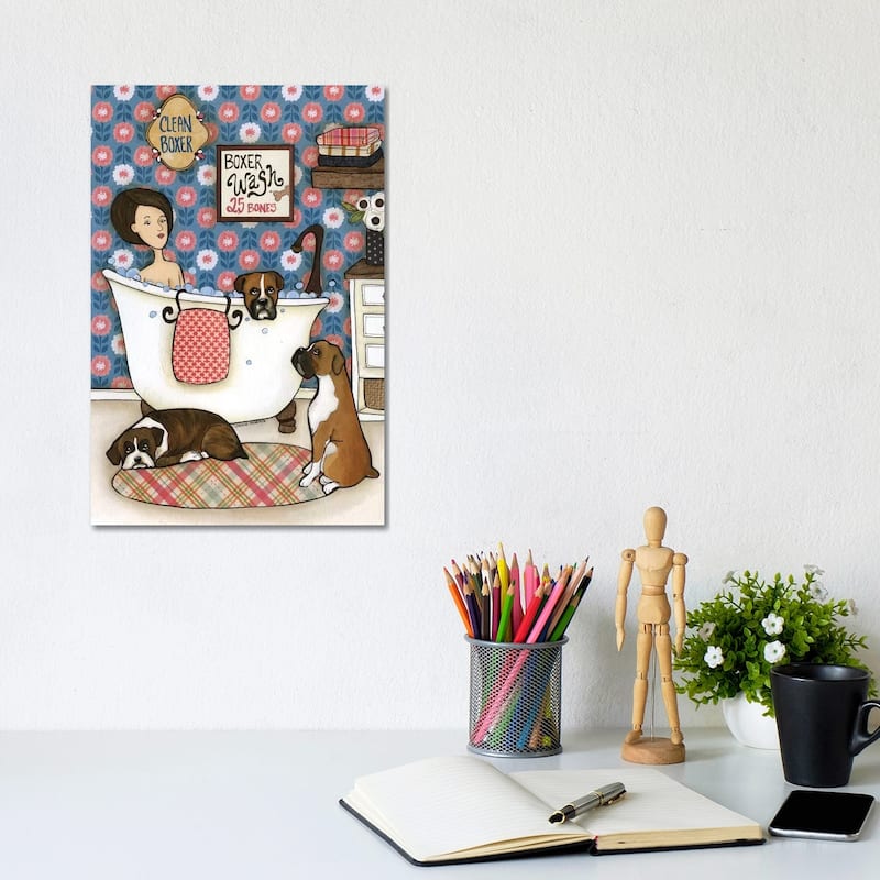 iCanvas "Boxer Wash" by Jamie Morath Canvas Print - 12x8x0.75