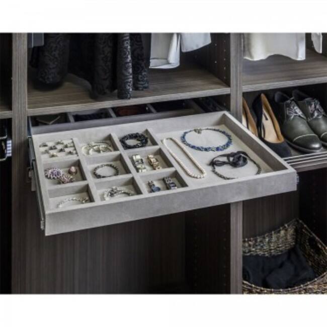 Hardware Resources Ten Compartment Pull Out Jewelry Organizers - Grey