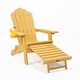 preview thumbnail 10 of 26, Folding Adirondack Chair with Cup Holder, for Patio Deck Garden