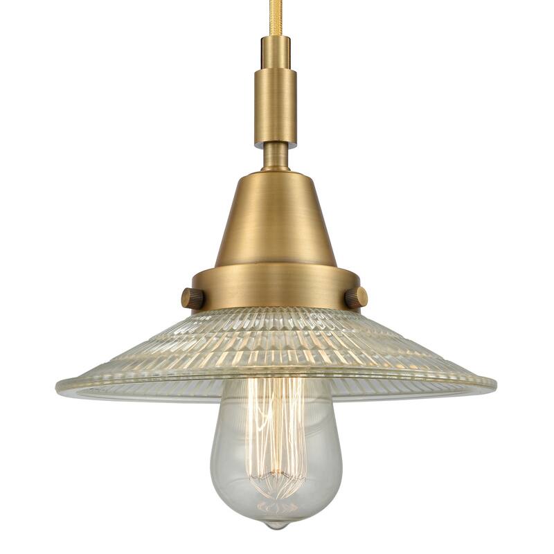 Innovations Lighting 447-1P-G2 Halophane 9" Wide Mini Pendant with - Brushed Brass