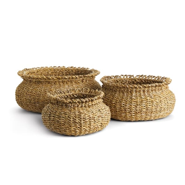 slide 2 of 3, Seagrass Loop Baskets, Set Of 3