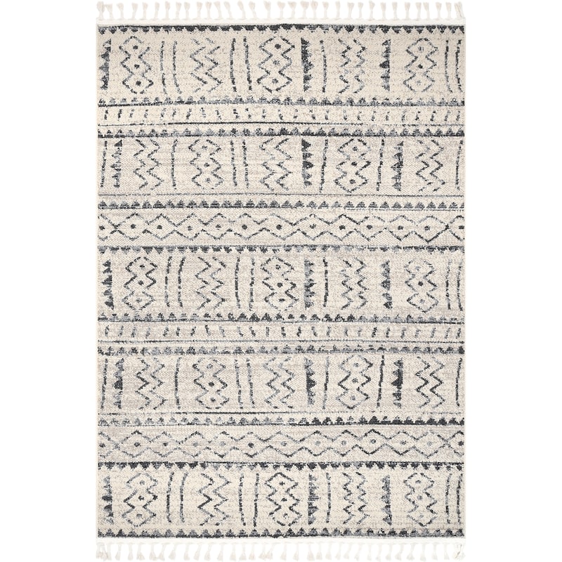 Nuloom Geometric Akua Ethnic Bands Tassel Area Rug
