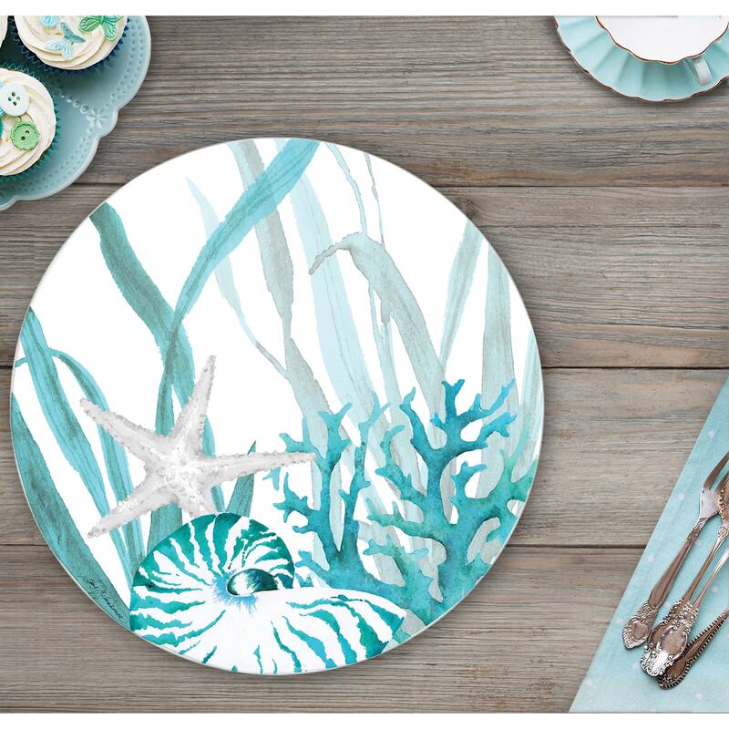 Glass Lazy Susan - Coral Life - 13x.042