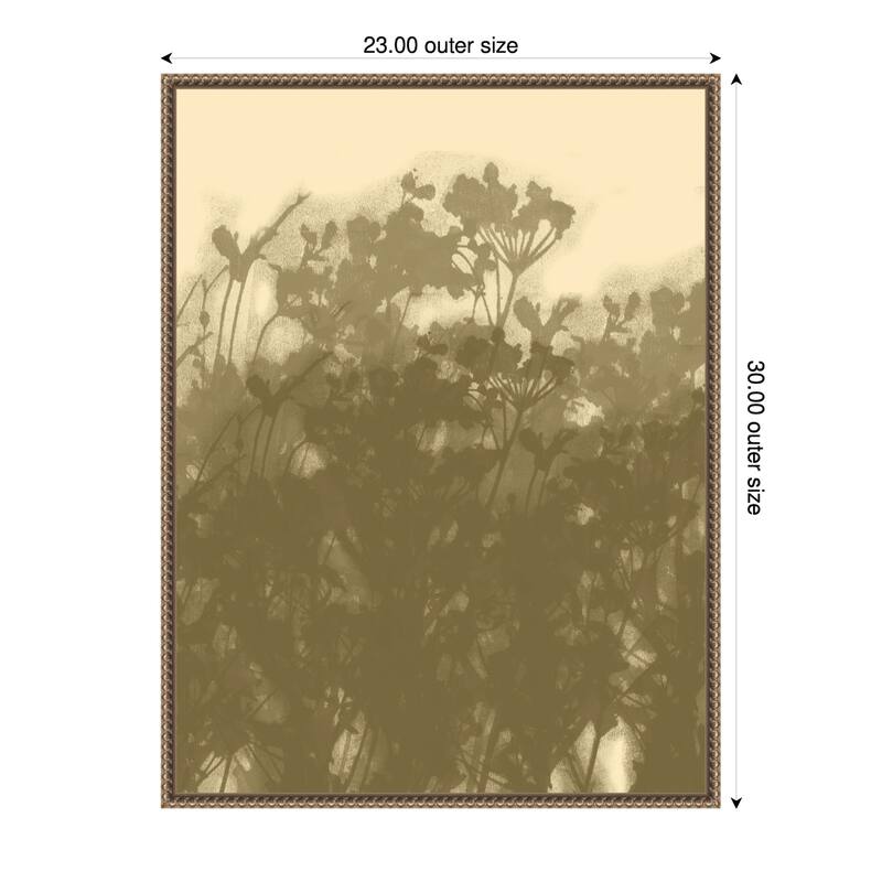 Misty Meadow. Abstract Botanical Art No. 2 by Dina Dankers (23 x 30 in.), Framed Canvas Wall Art Print