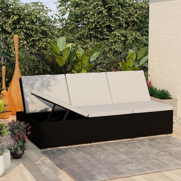 Rattan garden sun discount beds