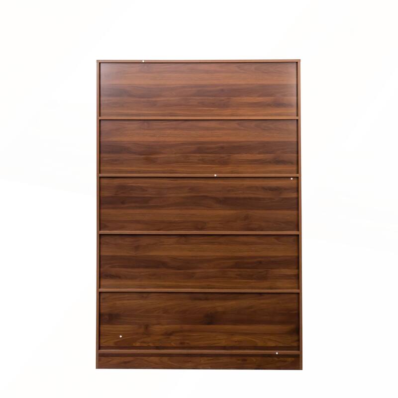 4-Tier Open Shelf Bookcase with Cabinet for Living Room and Office