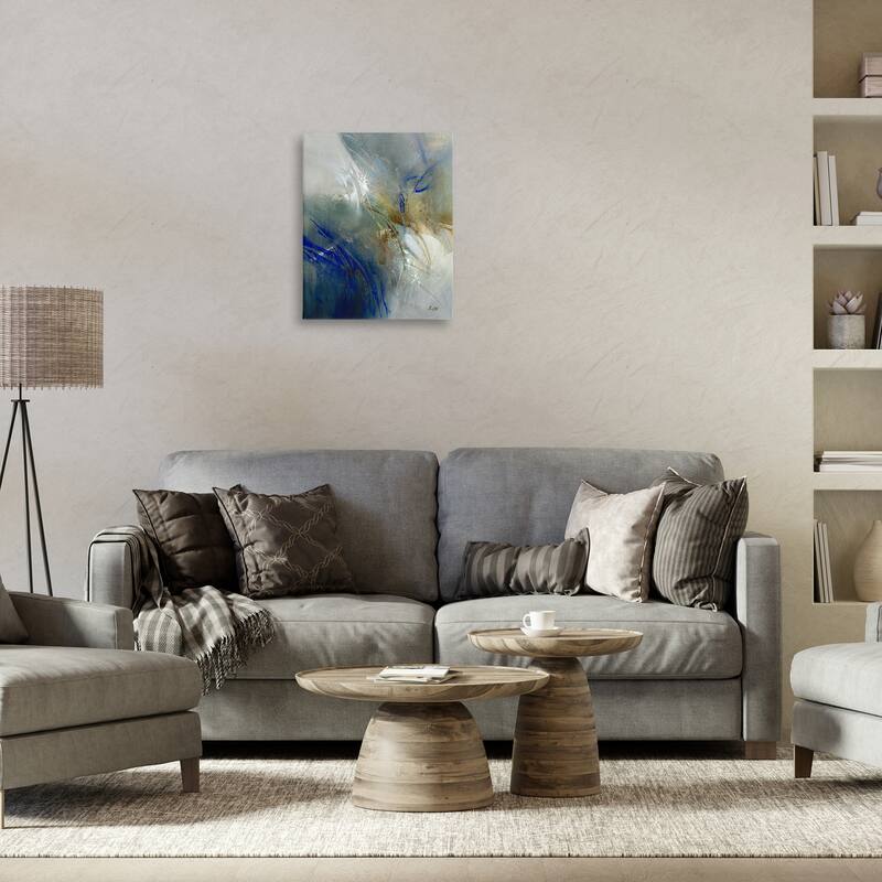 Stupell Blue & Neutrals Distortion Canvas Wall Art Design By K. Nari