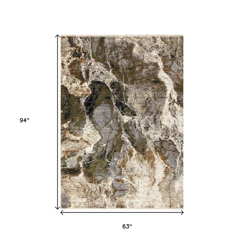 HomeRoots Abstract Modern Rectangle Area Rug - 5' X 8'