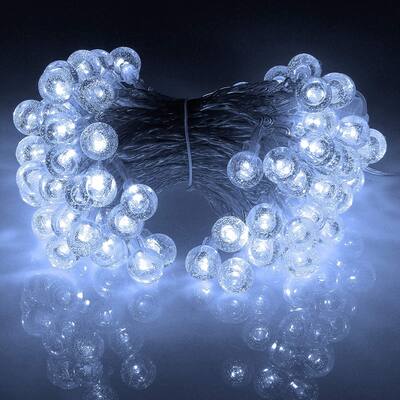 Globe String Lights for Bedroom 33ft 100 Led 8 Twinkle Modes White - Standard