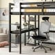 preview thumbnail 4 of 9, Elegant Study Full Loft Bed with built-in desk, Space-saving, Espresso