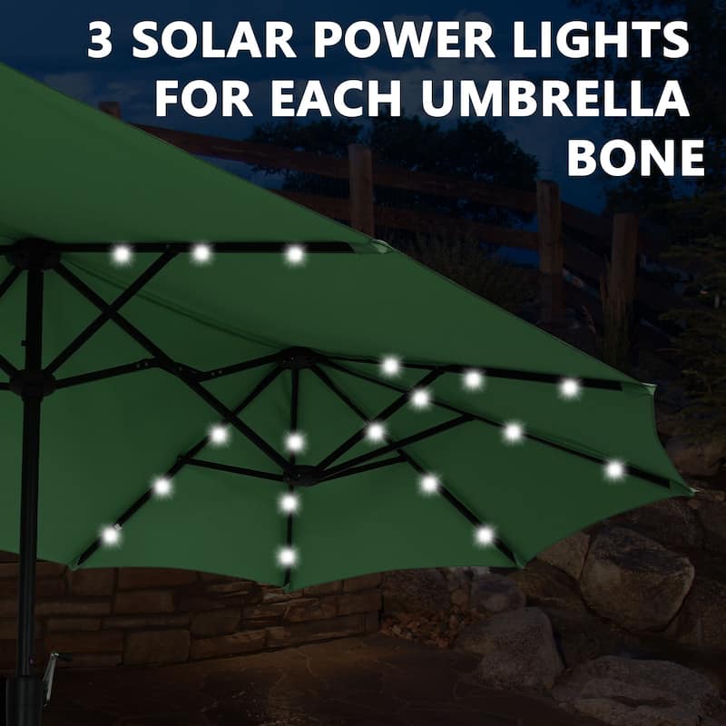 Autlaycil 13 ft Patio Umbrella with Crank Outdoor Umbrella with Base