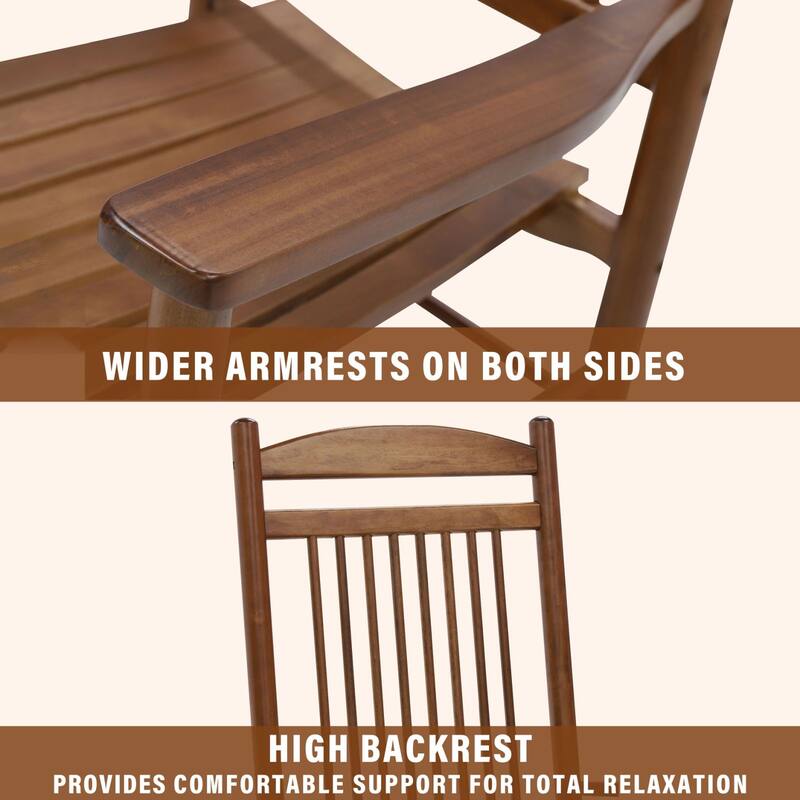 VEIKOUS 3-Piece Outdoor Rocking Chair Set with Folding Table for Patio and Porch