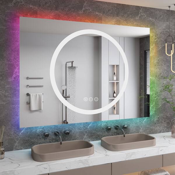 Apmir Square Frameless RGB Backlit and LED Frontlit AntiFog Wall