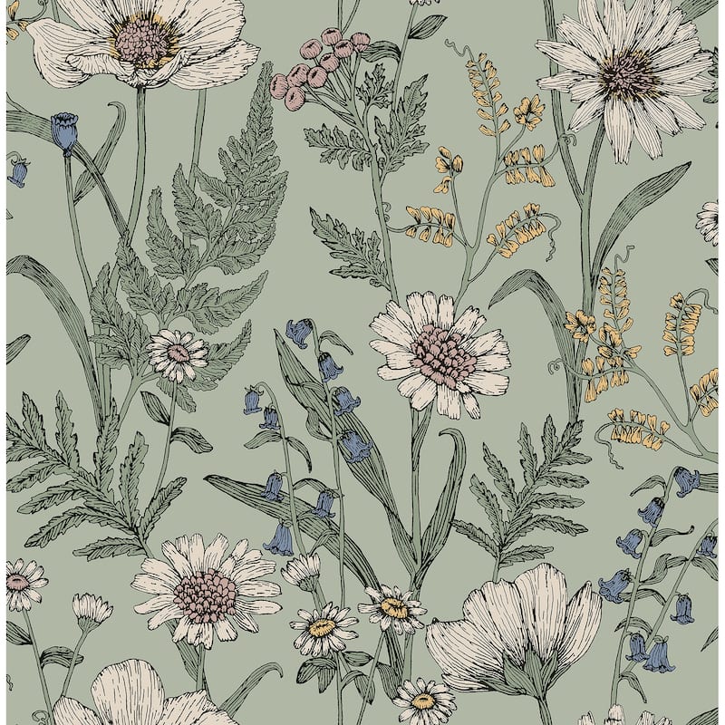 Spring Meadow Green Peel and Stick Wallpaper