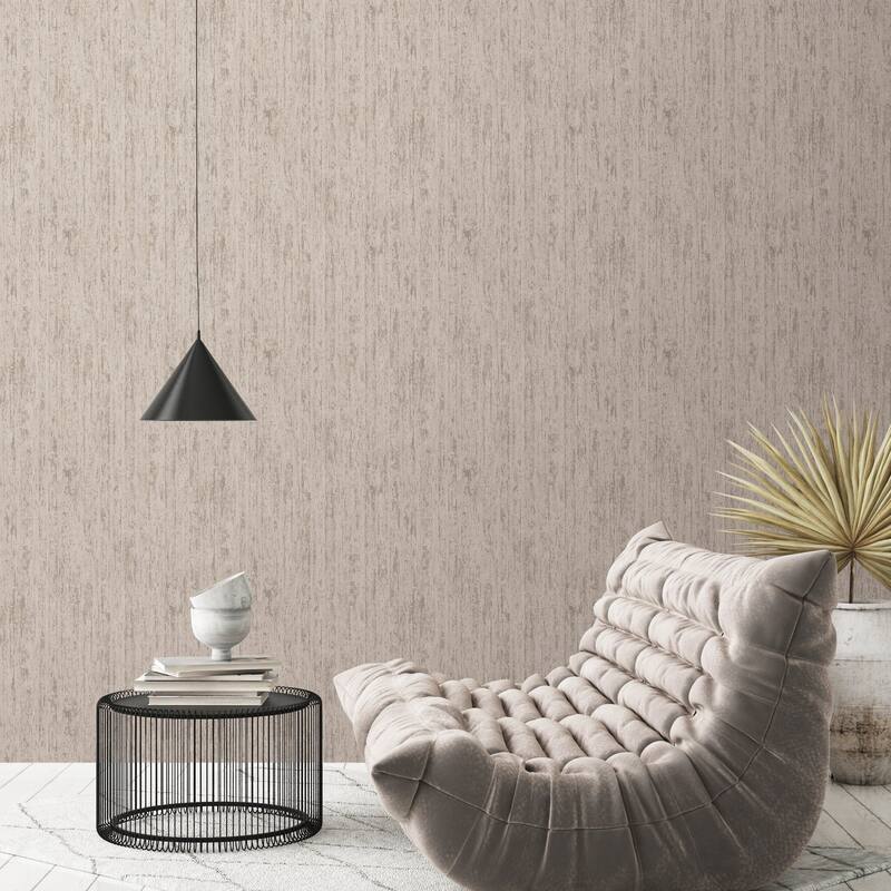 Galerie Wallcoverings Woods and Wicker Collection Tree Bark Effect Metallic Finish Vinyl on Non-woven Wallpaper Roll