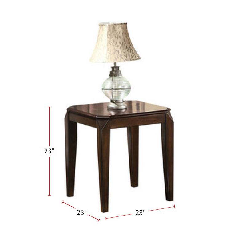 3 Piece Wooden Table Set with Shelf Board in Walnut