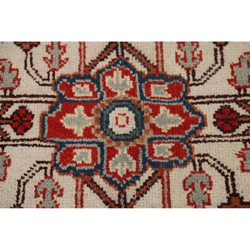 Geometric Red Heriz Serapi Oriental Area Rug Handmade Wool Carpet - 8'10"x 12'0"
