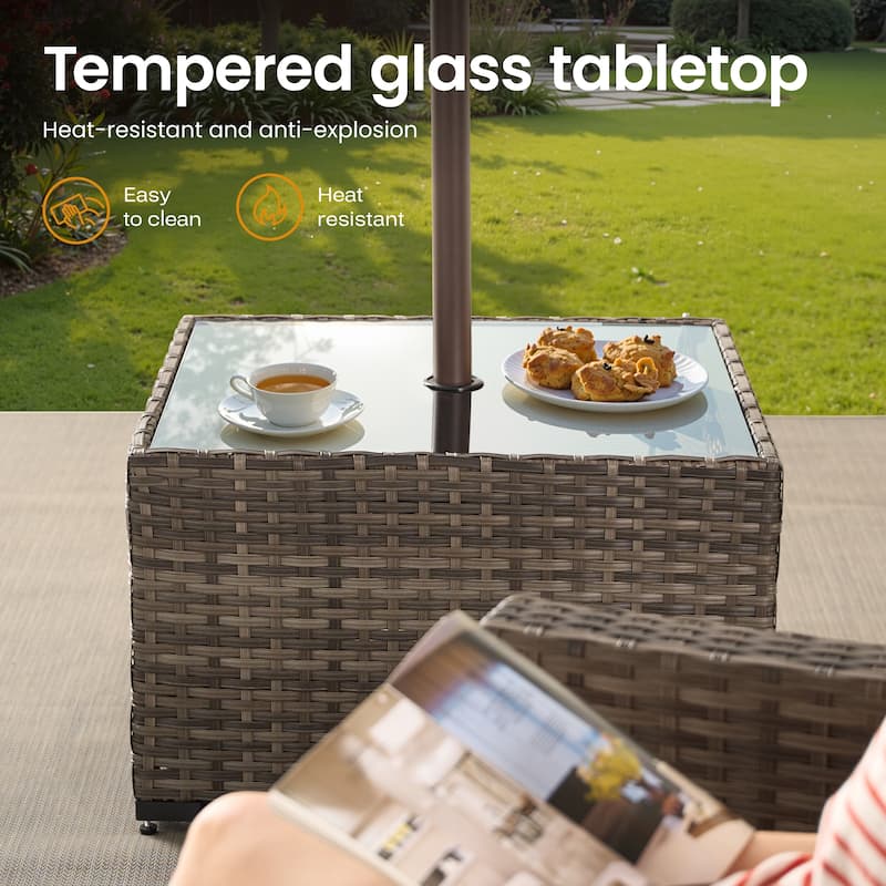​​OVIOS Square Umbrella Coffee Table​​