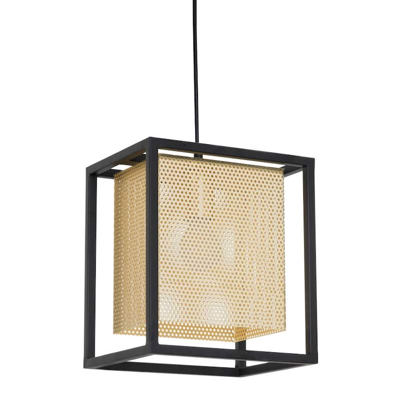 HomeRoots Gold and Black Geometric Metal Ceiling Light - 7.9' X '131.5' X '7.9