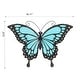preview thumbnail 8 of 6, Blue Butterfly Glass and Metal Outdoor Wall Decor